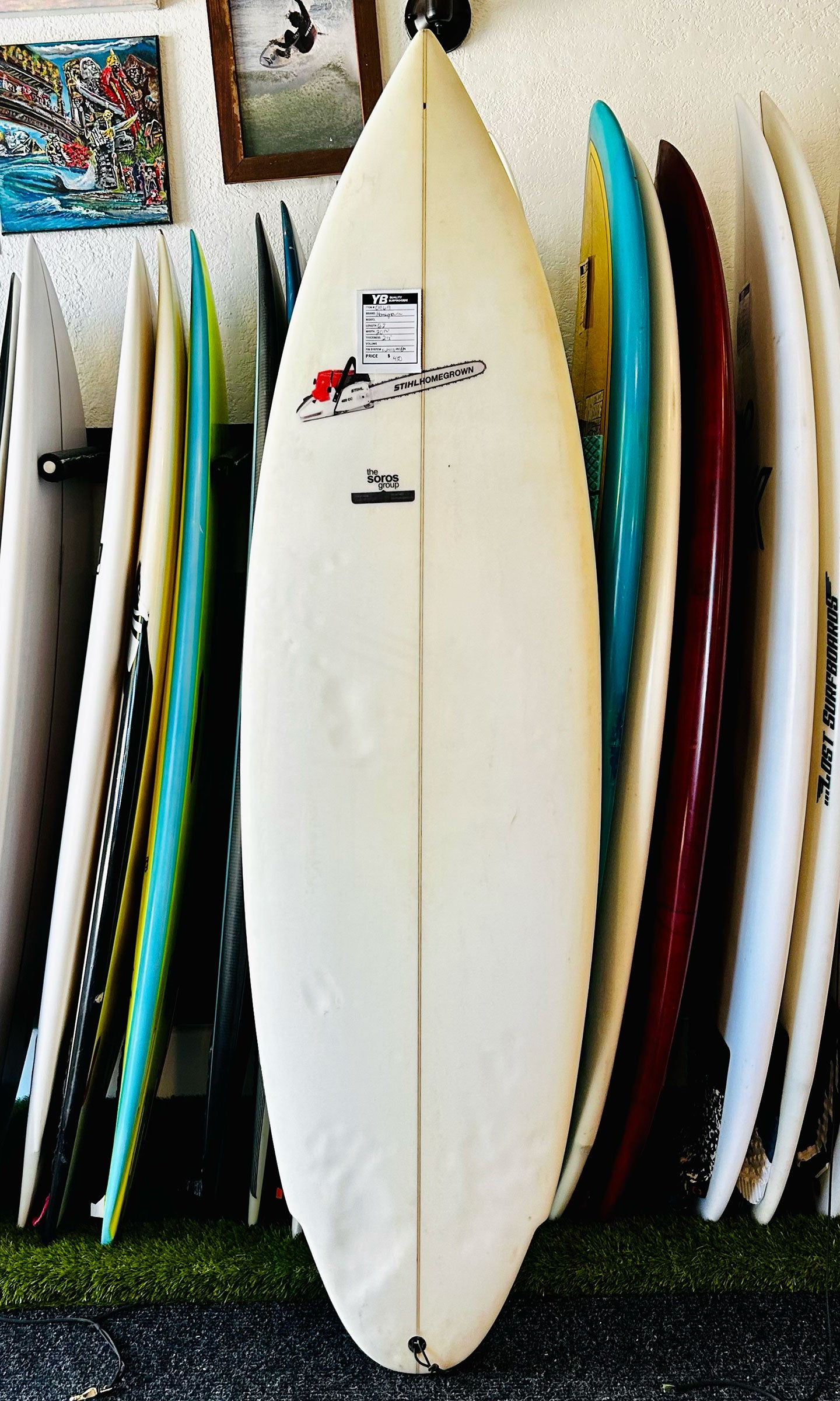 Homegrown 6'2" 36.8L Soros Model Stinger Used Surfboard