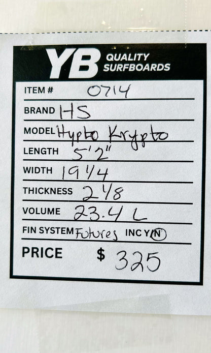Hayden Shapes 5'2" 23.4L Hypto Krypto Used Surfboard