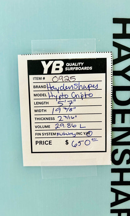 Hayden Shapes 5'7" 29.86L Hypto Crypto Used Surfboard