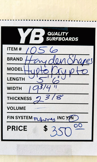 Hayden Shapes 5'6" 29.9L Hypto Crypto Used Surfboard