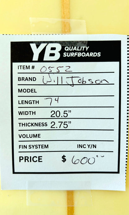 Wil Jobson 7'2" Twinzer Surfboard