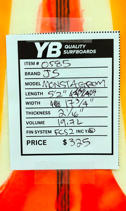 JS 5'2" 19.7L Monsta Grom Surfboard