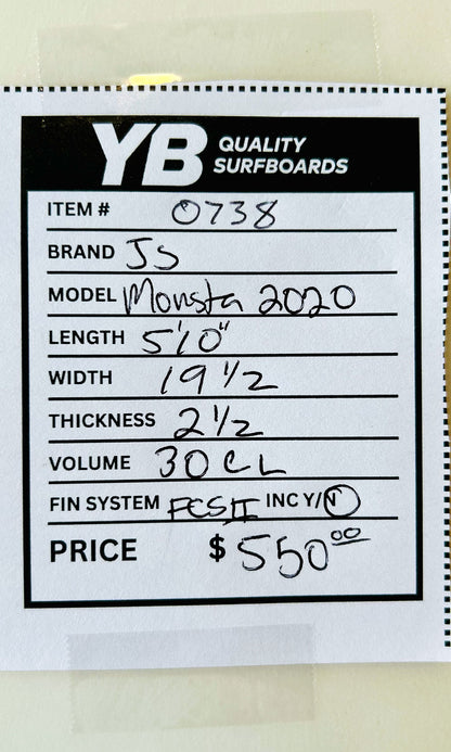 JS 5'10" 30L Monsta 2020 Used Surfboard