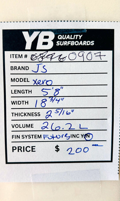 JS 5'8" 26.2L Xero Used Surfboard