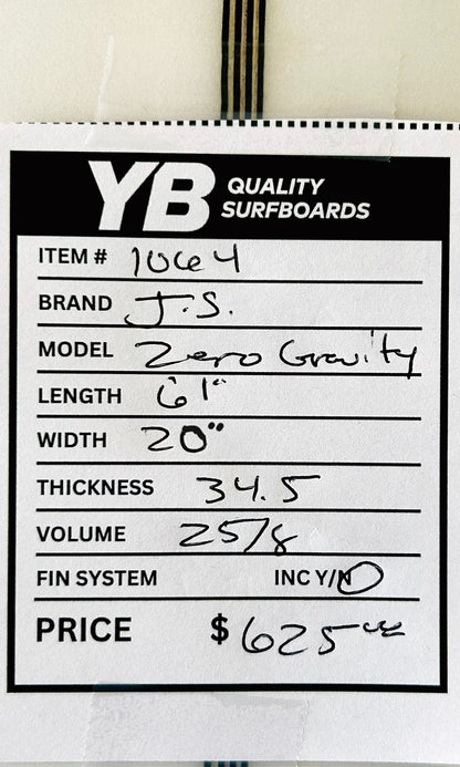 JS 6'1" 34.5L Xero Gravity Used Surfboard