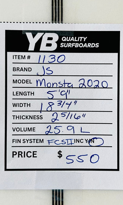 JS 5'9" 25.9L Monsta Used Surfboard