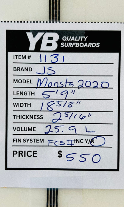 JS 5'9" 25.9L Monsta 2020 Used Surfboard