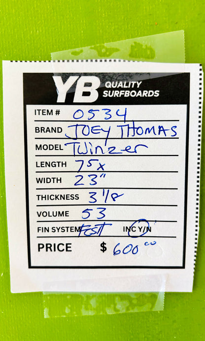 Joey Thomas 7'5" 53L Twinzer Surfboard