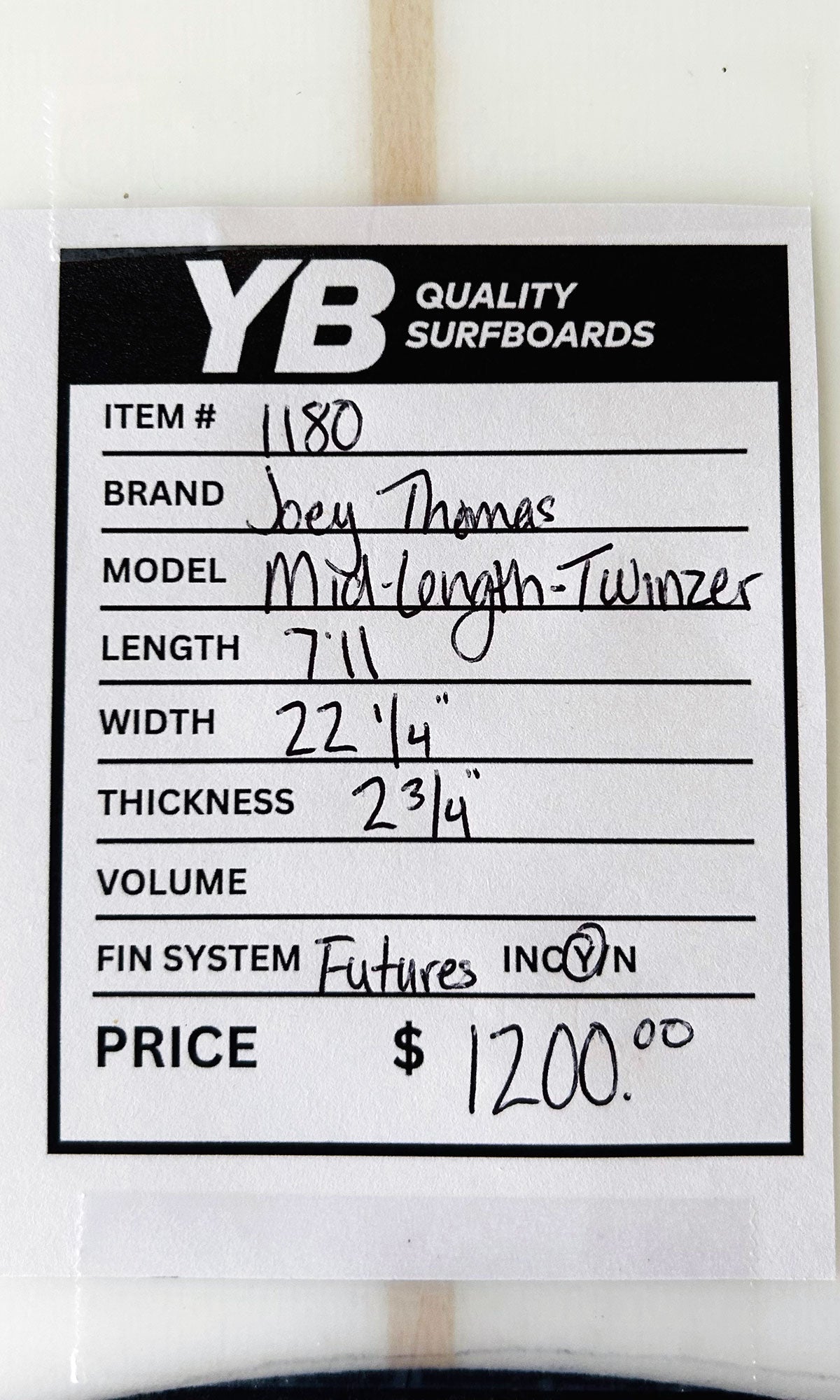 Joey Thomas 7'11" Mid Length Twinzer New Surfboard