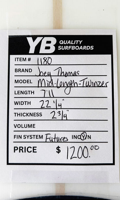 Joey Thomas 7'11" Mid Length Twinzer New Surfboard