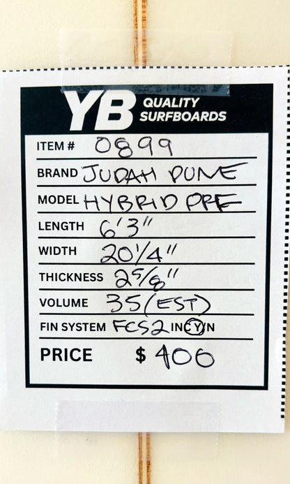 Judah Dune 6'3" 35L Hybrid Performance Surfboard