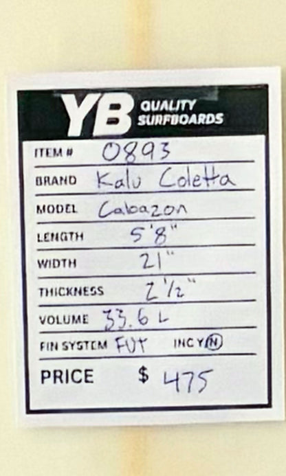 Kalu Coletta 5'8" 33.6L Cabezon Used Surfboard