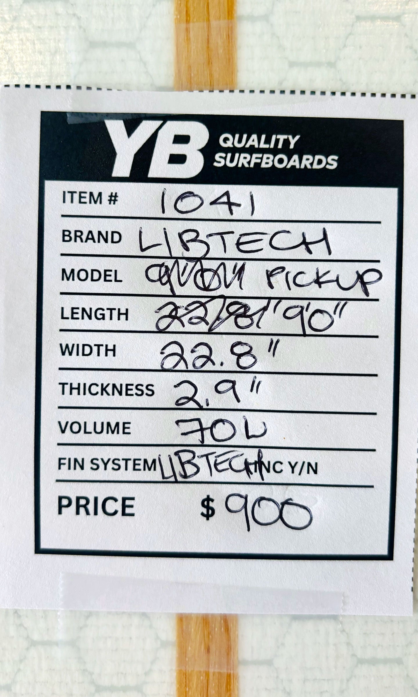 Libtech 9'0" 70L Pick up Stick New Longboard