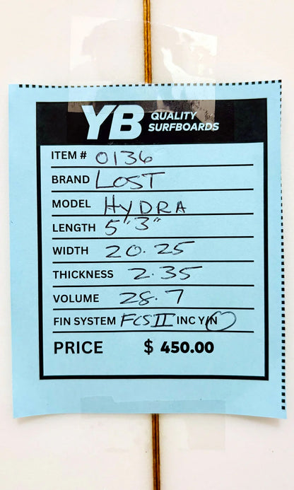 Lost 5'3" 28.7L Hydra