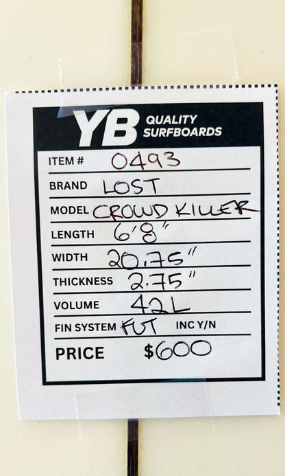 Lost 6'8" 42L Crowd Killer Surfboard