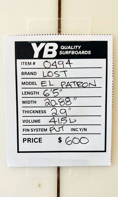 Lost 6'5" 41.5L El Patron Surfboard