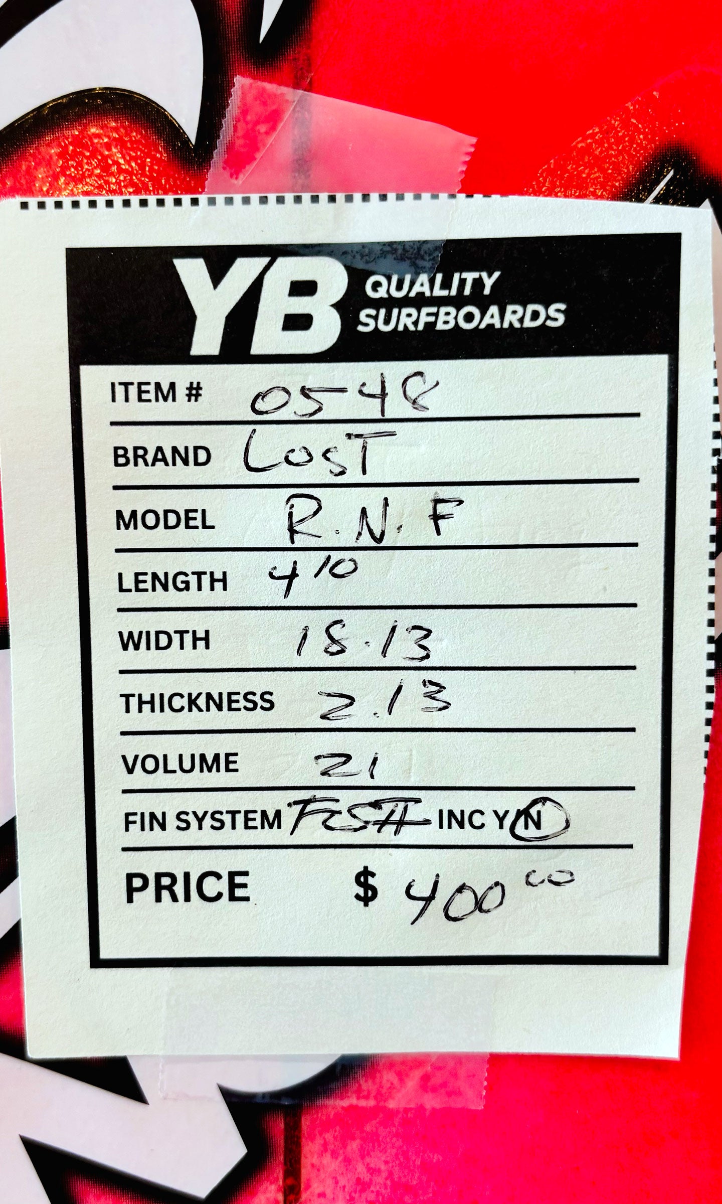 Lost 4'10" 21L RNF Grom Surfboard