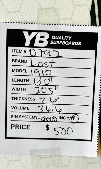 Libtech Lost 6'0" 36.6L Rad Ripper Used Surfboard