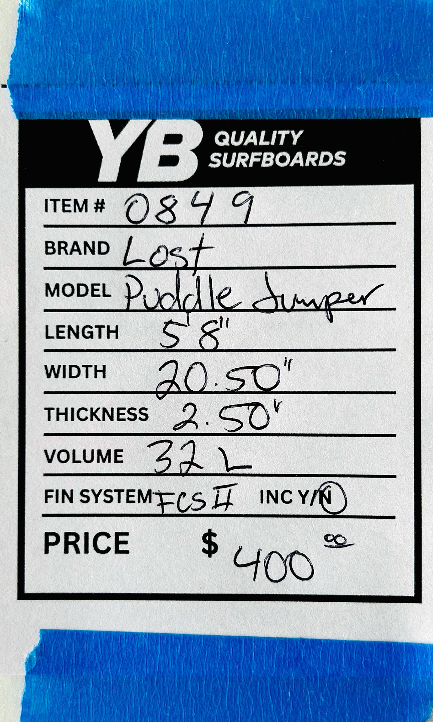 Lost 5'8" 32L Puddle Jumper Used Surfboard