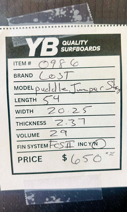 Lost 5'4" Puddle Jumper Sting Used Surfboard
