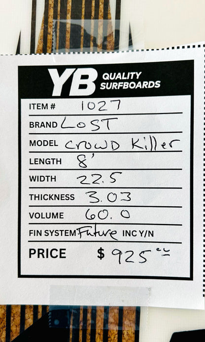 Lost 8'0" 60L Crowd Killer Used Surfboard