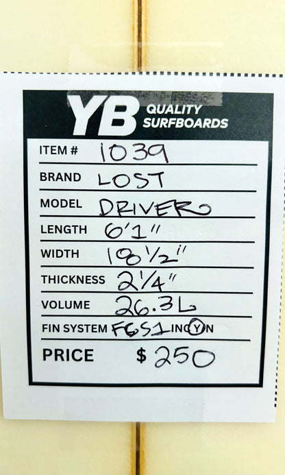 Lost 6'1" 26.3L Driver Used Surfboard