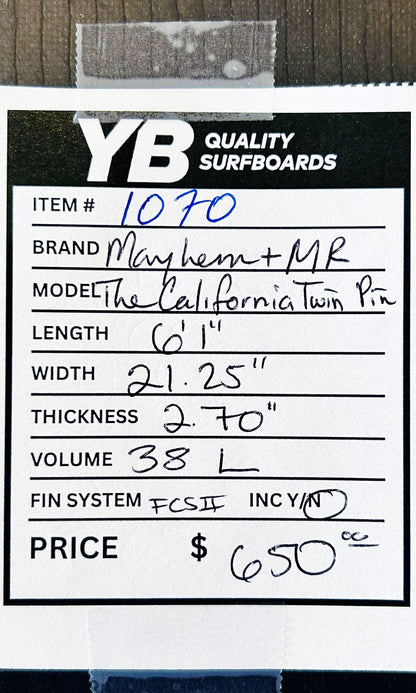 Lost 6'1" 38L California Twin Pin Used Surfboard