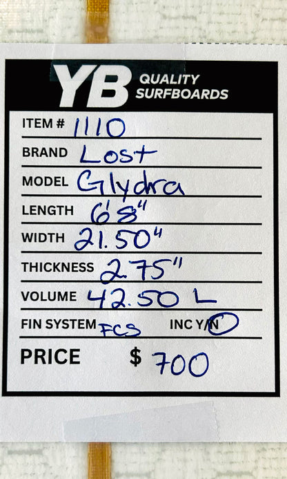 Lost 6'8" 42.5L Glydra Used Surfboard