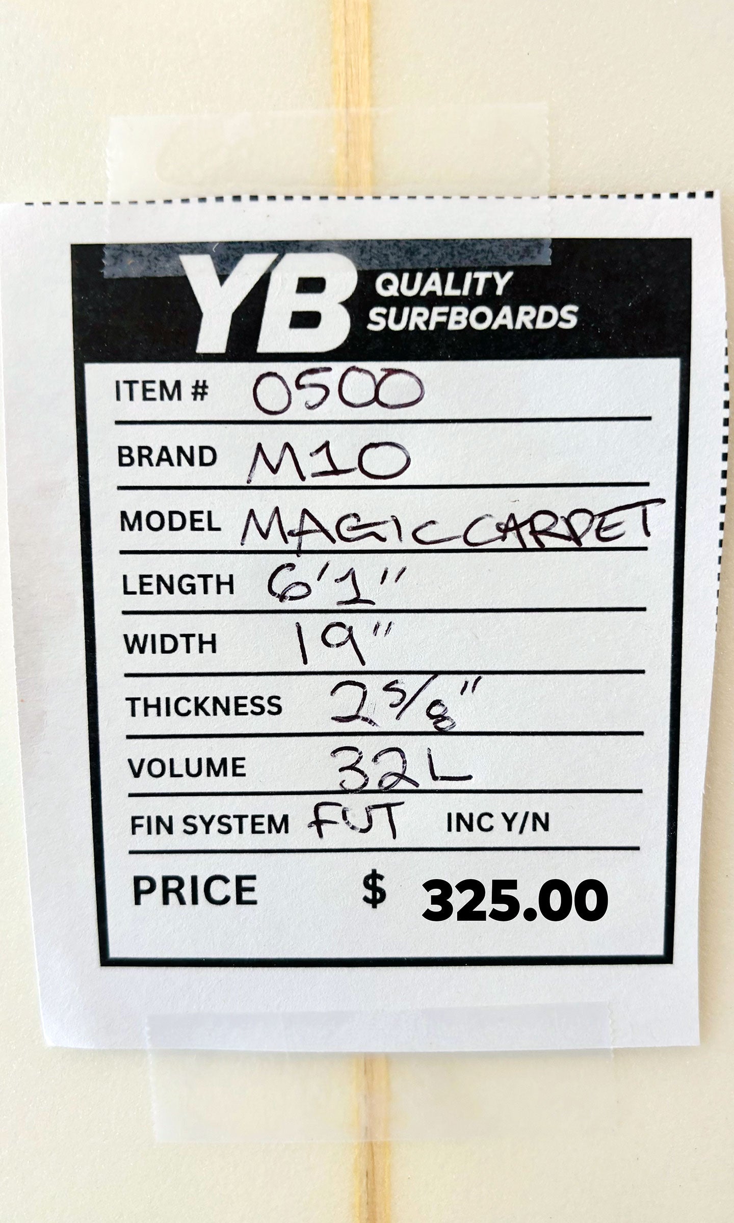 M10 6'1" 32L Magic Carpet Surfboard