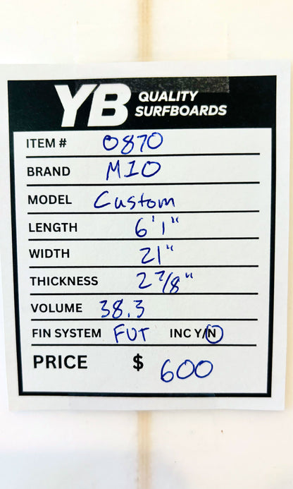 M10 6'1" 38.3L Munster Model Used Surfboard