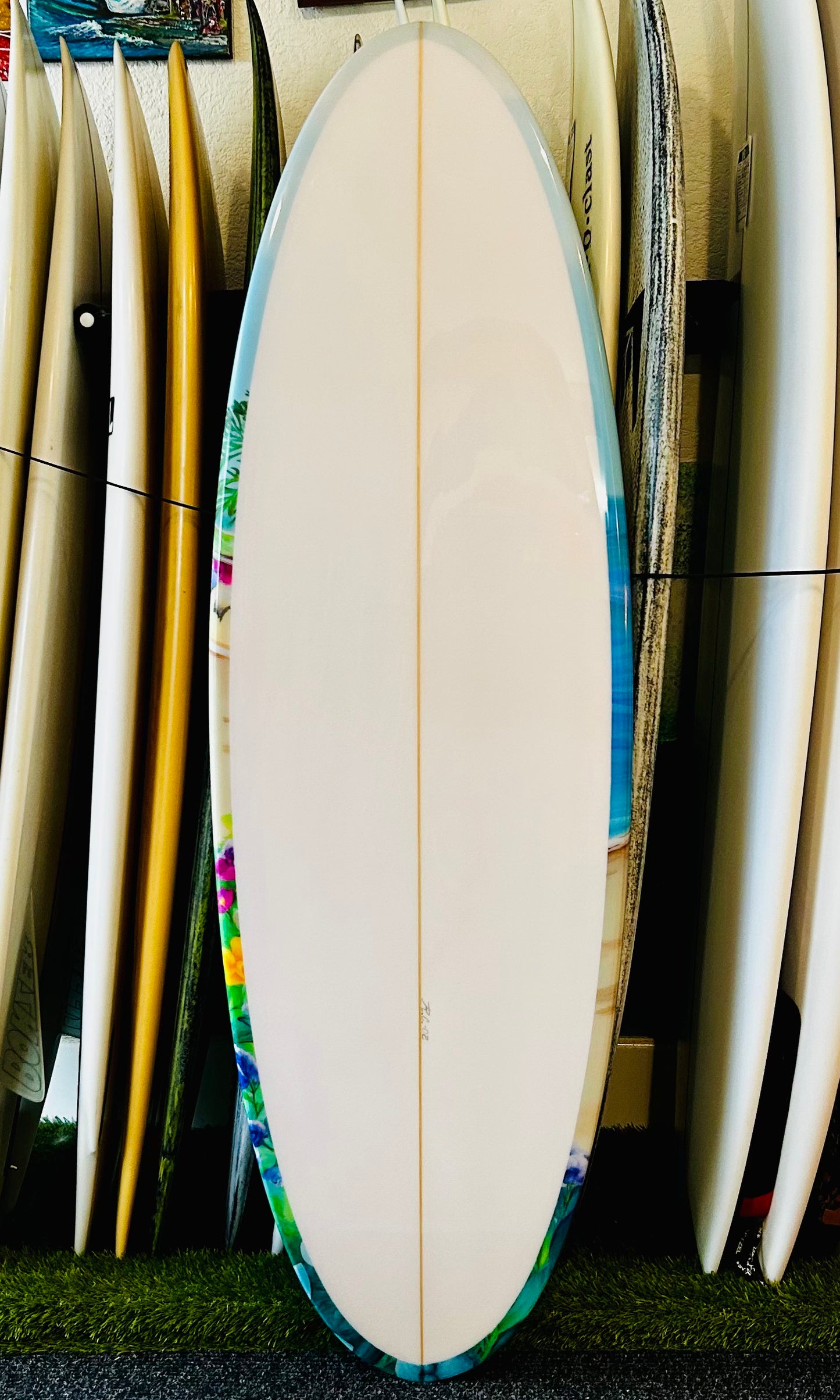 Maia Negre 5'10" Hand Painted Surfboard