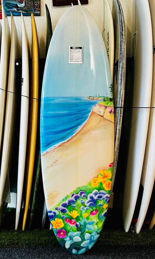 Maia Negre 5'10" Hand Painted Surfboard