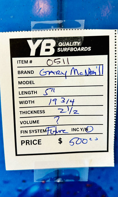 Gary McNeill 5'11" 30L Surfboard