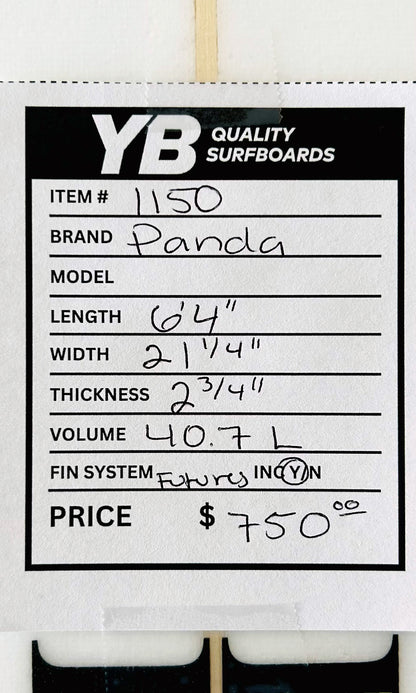 Panda 6'4" 40.7L Single Fin Used Surfboard