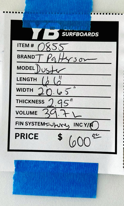 Patterson 6'6" 39.7L Duster Used Surfboard