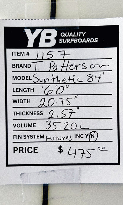 Patterson 6'0" 35.2L Synthetic 84 Used Surfboard