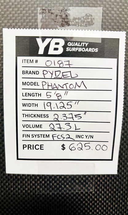 Pyzel 5'8" 27.3L Dark Arts Phantom