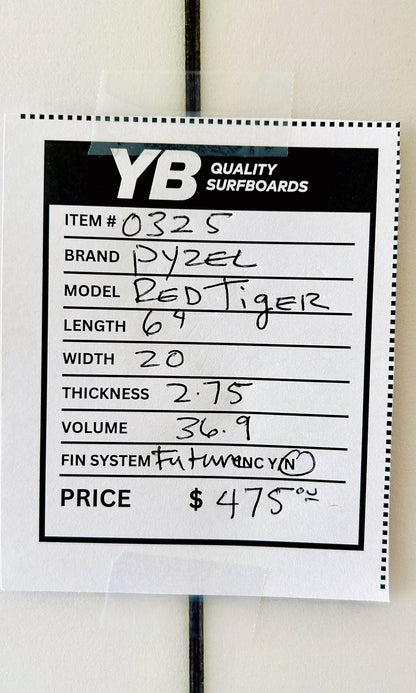 Pyzel 6'4" 36.9L Red Tiger