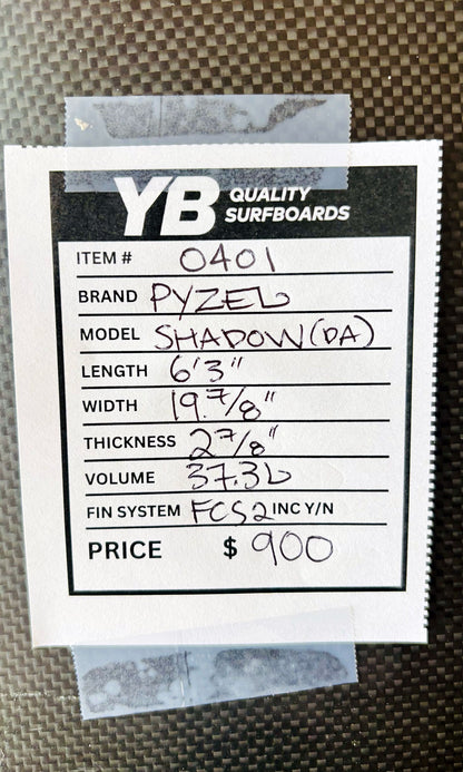 Pyzel 6'3" 37.3L Shadow Dark Arts