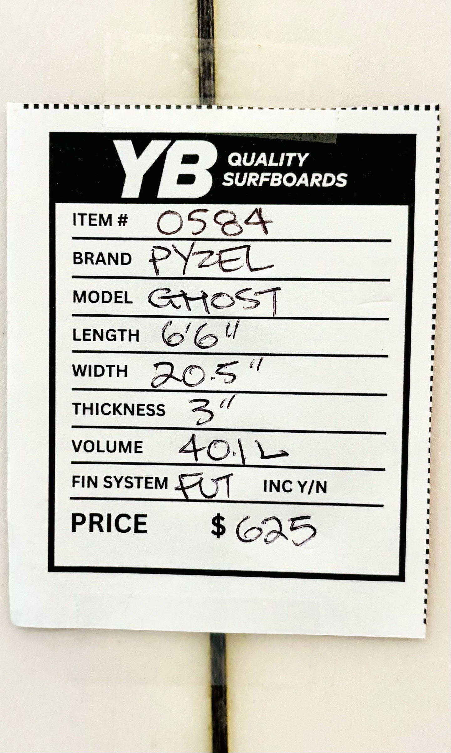 Pyzel 6'6" 40.1L Ghost Surfboard