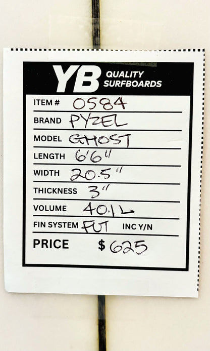 Pyzel 6'6" 40.1L Ghost Surfboard