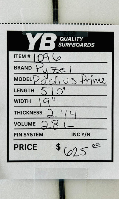 Pyzel 5'10" 28L Radius Prime Used Surfboard