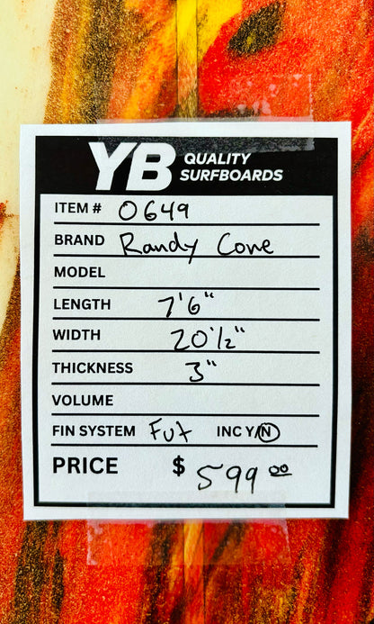 Randy Cone 7'6" Step Up Surfboard