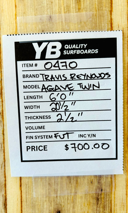 Travis Reynolds 6'0" Agave Twin Surfboard