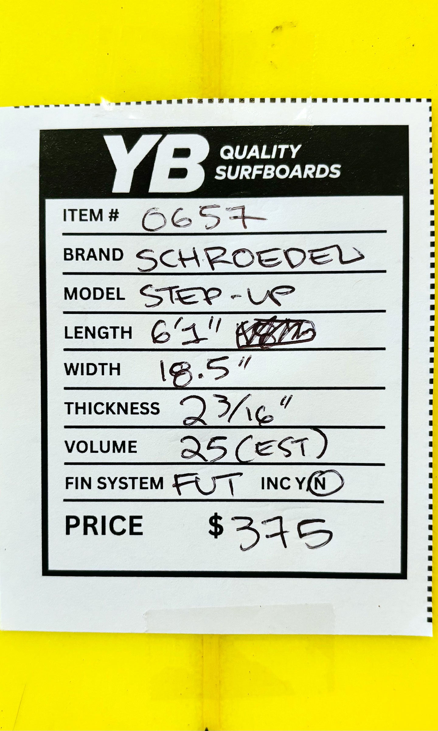 Doug Schroedel 6'1" Step-Up Surfboard