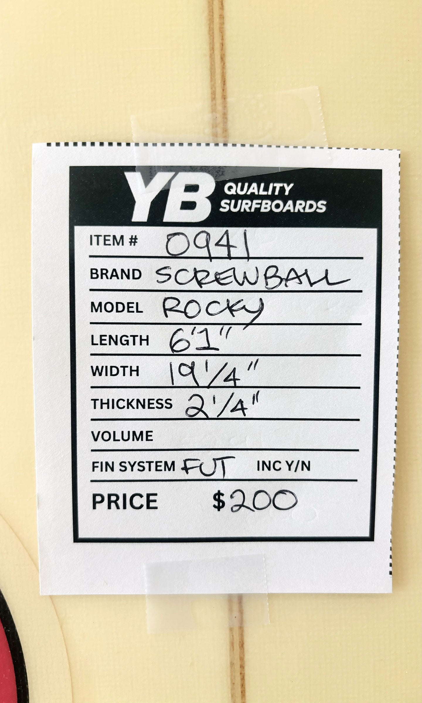 Screwball 6'1" Quad Used Surfboard