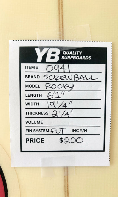 Screwball 6'1" Quad Used Surfboard