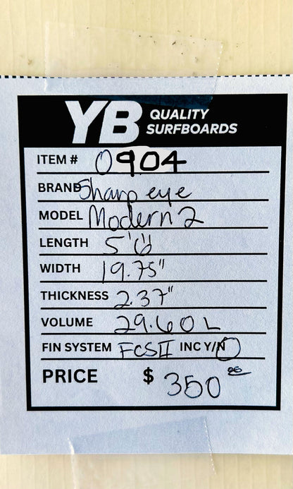Sharp Eye 5'6" 29.6L Modern 2 Used Surfboard