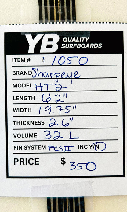 Sharp Eye 6'2" 32L HT2 Used Surfboard