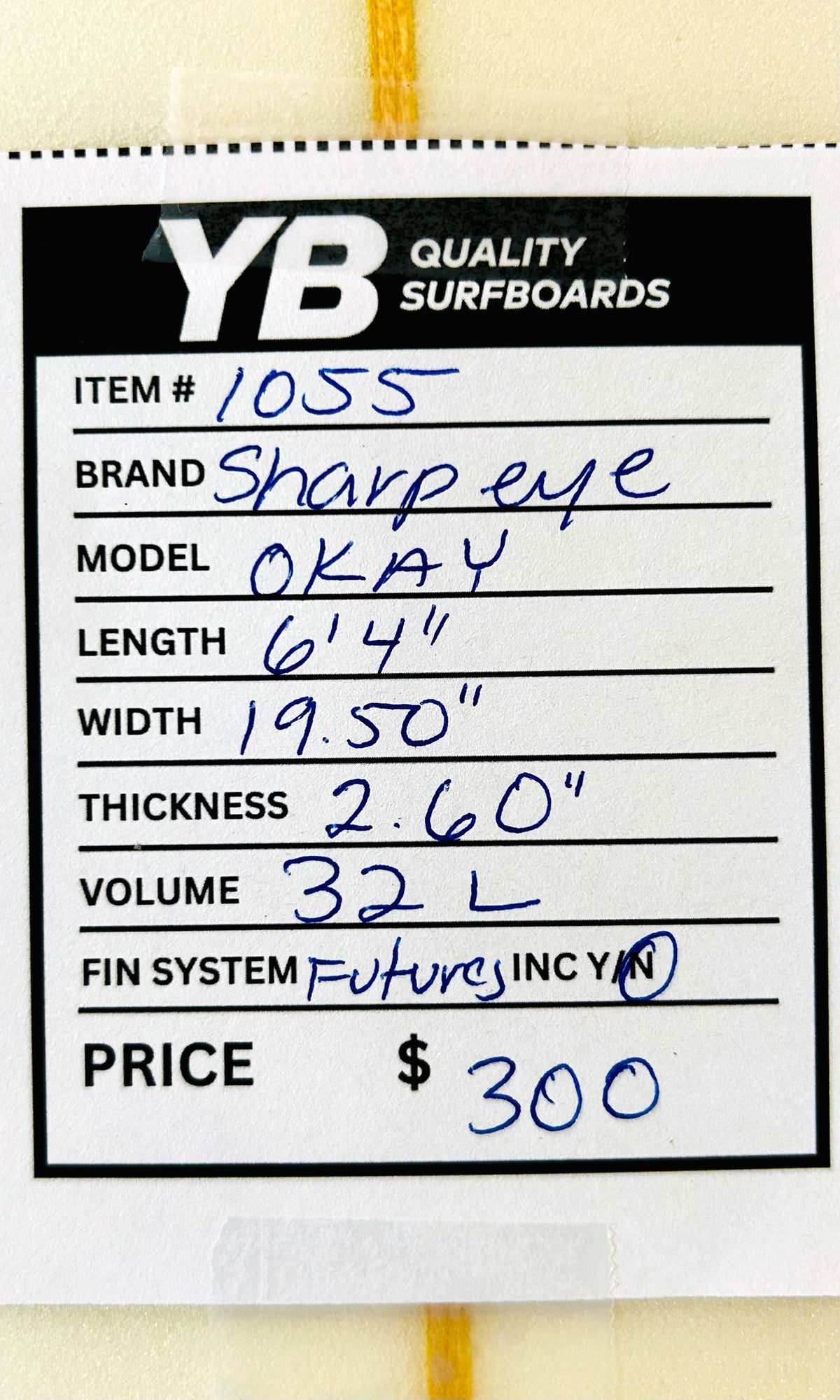 Sharp Eye 6'4" 32L Okay Used Surfboard